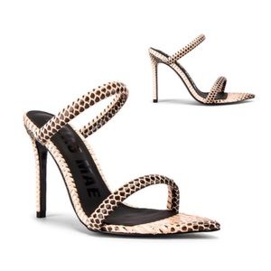 Alias Mae Dua Stiletto Mule in Sand Snakeskin Heels Sandals Shoes